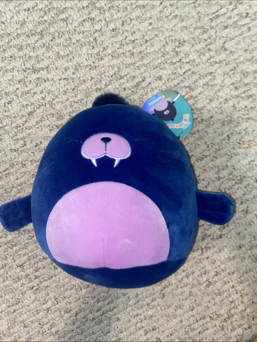 SPECIAL EDITION Fiorello Navy Blue and Lavender Seal Plush Squishmallow 9”